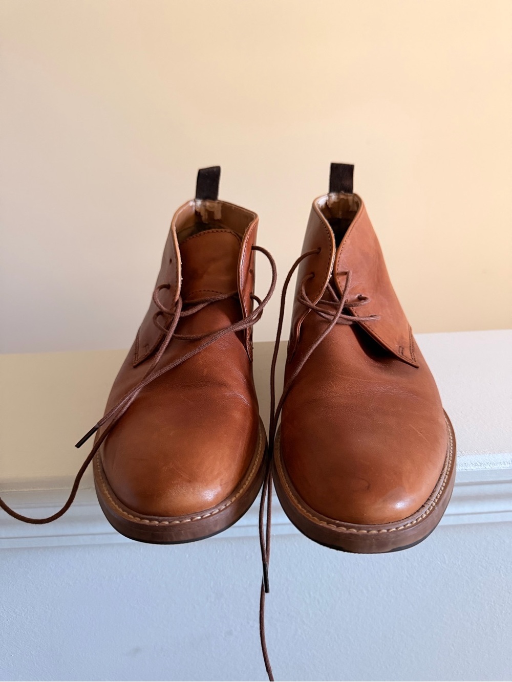 Aldo Cognac Leather Chukka Boots